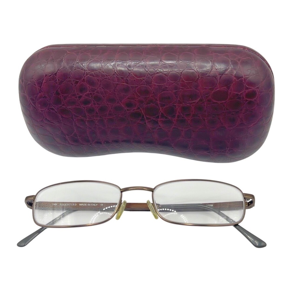Valentino Eyeglasses 1153 Brown/Wood 0ZR8 145 4/6 53-18 W Y2K Metal Frame Bratz
